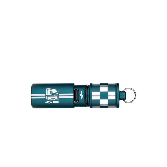 i17 Checkered Flag USB-C Rechargeable EDC Keychain Flashlight - Picture 5 of 12